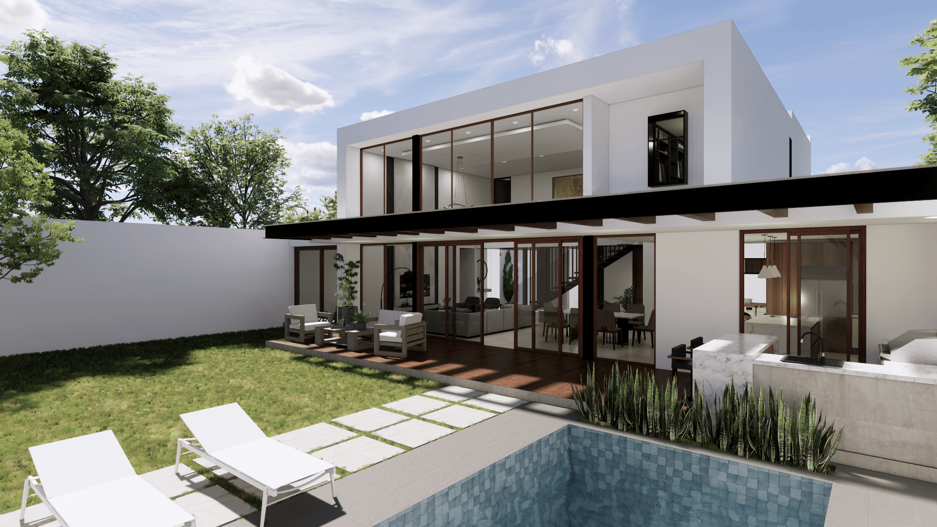 Fachada Posterior — Casa L